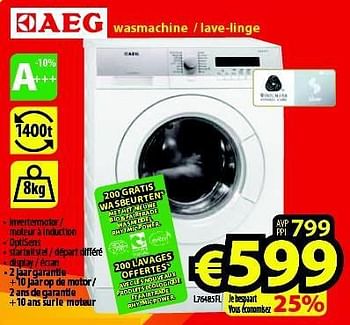 Promoties Aeg wasmachine - lave-linge l76485fl - AEG - Geldig van 01/05/2014 tot 31/05/2014 bij ElectroStock
