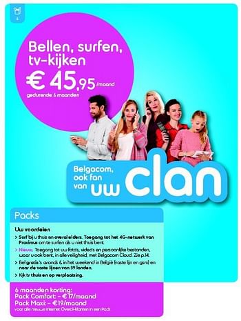 Promoties Bellen, surfen, tv-kijken - Belgacom - Geldig van 01/05/2014 tot 31/05/2014 bij Belgacom