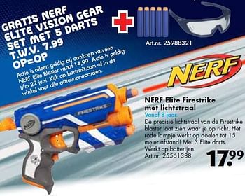 Promoties Nerf elite firestrike met lichtstraal - Nerf - Geldig van 07/05/2014 tot 22/06/2014 bij Bart Smit