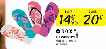 Promoties Teenslippers - Roxy - Geldig van 24/05/2014 tot 21/06/2014 bij Decathlon