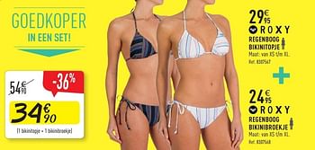 Promoties Regenboog bikinitopje + regenboog bikinibroekje - Roxy - Geldig van 24/05/2014 tot 21/06/2014 bij Decathlon
