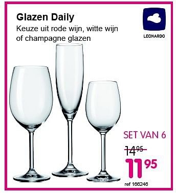 Promoties Glazen daily - Leonardo - Geldig van 26/05/2014 tot 22/06/2014 bij Freetime