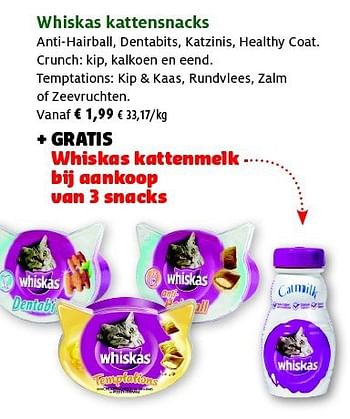 Promoties Whiskas kattensnacks - Whiskas - Geldig van 27/05/2014 tot 08/06/2014 bij Aveve