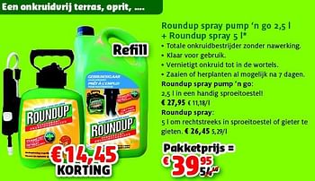 Promoties Roundup spray pump `n go + roundup spray - Roundup - Geldig van 27/05/2014 tot 08/06/2014 bij Aveve