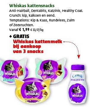 Promoties Whiskas kattensnacks - Whiskas - Geldig van 27/05/2014 tot 08/06/2014 bij Aveve