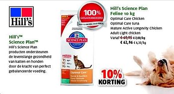 Promoties Hill`s science plan feline - Hill's - Geldig van 27/05/2014 tot 08/06/2014 bij Aveve