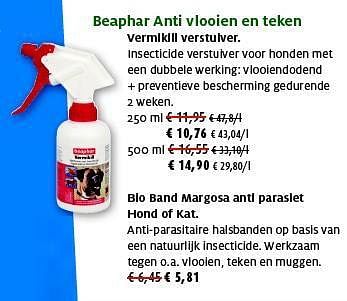 Promoties Beaphar anti vlooien en teken vermikill verstuiver - Beaphar - Geldig van 27/05/2014 tot 08/06/2014 bij Aveve