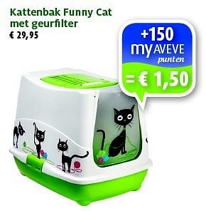 Promoties Kattenbak funny cat met geurfilter - Huismerk - Aveve - Geldig van 27/05/2014 tot 08/06/2014 bij Aveve