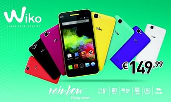 Promoties Wiko rainbow flying colors - Wiko - Geldig van 01/06/2014 tot 30/06/2014 bij The Phone House