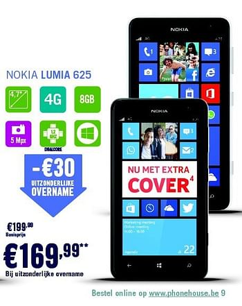 Promoties Nokia lumia 625 - Nokia - Geldig van 01/06/2014 tot 30/06/2014 bij The Phone House