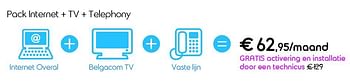 Promoties Pack internet + tv + telephony - Huismerk - Belgacom - Geldig van 01/06/2014 tot 30/06/2014 bij Belgacom