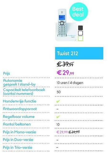Promoties Twist 212 - Huismerk - Belgacom - Geldig van 01/06/2014 tot 30/06/2014 bij Belgacom