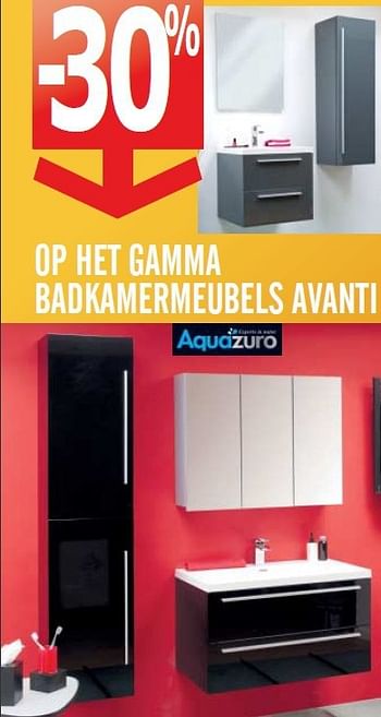Promoties Op het gamma badkamermeubels avanti - Aquazuro - Geldig van 04/06/2014 tot 23/06/2014 bij BricoPlanit