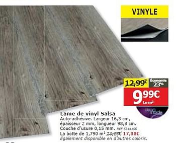 Promotions Lame de vinyl salsa - DecoMode - Valide de 04/06/2014 à 23/06/2014 chez BricoPlanit