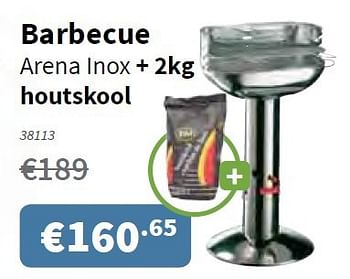 Promoties Barbecue arena inox + 2kg houtskool - Barbecook - Geldig van 05/06/2014 tot 18/06/2014 bij Cevo Market