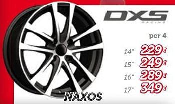 Promoties Naxos - DXS Racing - Geldig van 16/06/2014 tot 15/07/2014 bij Auto 5