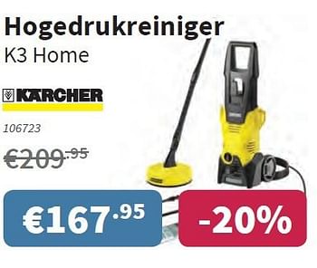 Promoties Kärcher hogedrukreiniger k3 home - Kärcher - Geldig van 19/06/2014 tot 02/07/2014 bij Cevo Market