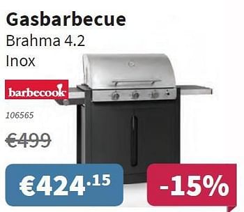 Promoties Barbecook gasbarbecue brahma 4.2 inox - Barbecook - Geldig van 19/06/2014 tot 02/07/2014 bij Cevo Market