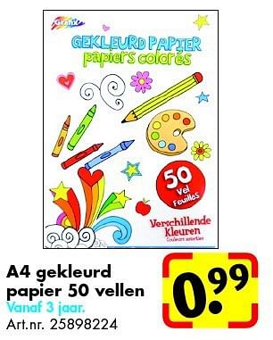 Promoties A4 gekleurd papier 50 vellen - Grafix - Geldig van 26/06/2014 tot 15/09/2014 bij Bart Smit