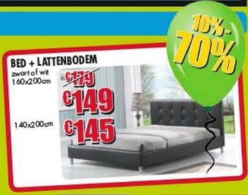 Promoties Bed + lattenbodem - Huismerk - Belgica - Geldig van 01/07/2014 tot 31/07/2014 bij Belgica Meubelen