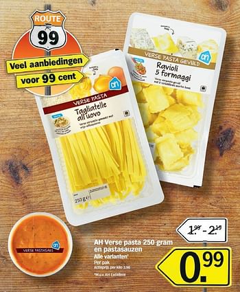 Promotions Verse pasta - Produit Maison - Albert Heijn - Valide de 28/07/2014 à 03/08/2014 chez Albert Heijn