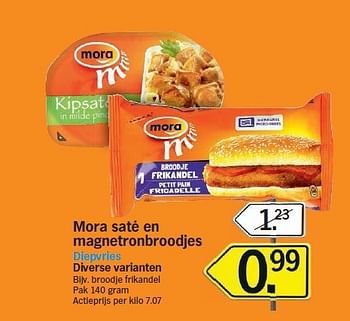 Promoties Mora saté en magnetronbroodjes broodje frikandel - Mora - Geldig van 28/07/2014 tot 03/08/2014 bij Albert Heijn