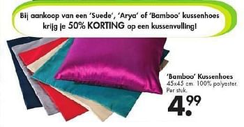 Promoties Bamboo kussenhoes - Huismerk - Casa - Geldig van 28/07/2014 tot 24/08/2014 bij Casa