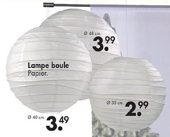 Promoties Lampe boule papier - Huismerk - Casa - Geldig van 28/07/2014 tot 24/08/2014 bij Casa