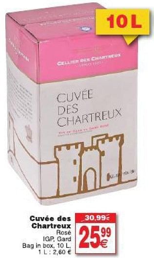 Promoties Cuvee des chartreux - Rosé wijnen - Geldig van 29/07/2014 tot 11/08/2014 bij Cora