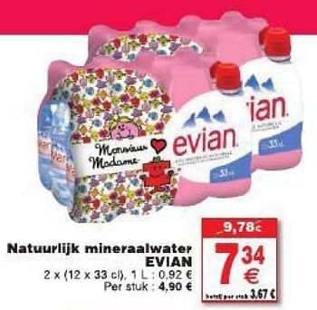 Promotions Natuurlijk mineraal water evian - Evian - Valide de 29/07/2014 à 11/08/2014 chez Cora