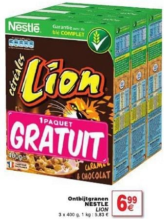 Promoties Ontbijtgranen nestle lion - Nestlé - Geldig van 29/07/2014 tot 04/08/2014 bij Cora
