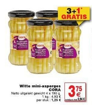 Promoties Witte mini-asperges cora - Cora - Geldig van 29/07/2014 tot 04/08/2014 bij Cora