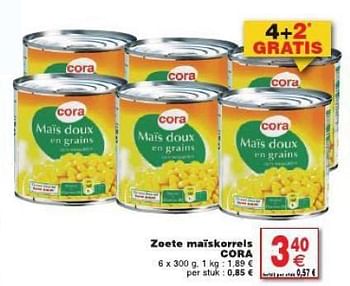 Promoties Zoete maiskorrels cora - Cora - Geldig van 29/07/2014 tot 04/08/2014 bij Cora