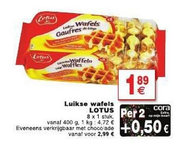 Promoties Luikse wafels lotus - Lotus Bakeries - Geldig van 29/07/2014 tot 04/08/2014 bij Cora