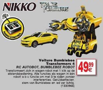 Promoties Voiture bumblebee transformers 4 - Nikko - Geldig van 29/07/2014 tot 11/08/2014 bij Cora