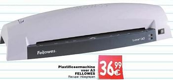 Promoties Plastificeermachine voor a3 fellowes - Fellowes - Geldig van 29/07/2014 tot 11/08/2014 bij Cora