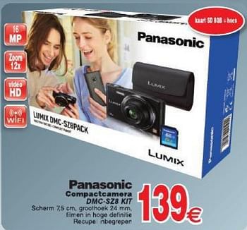 Promoties Panasonic compactcamera dmc-sz8 kit - Panasonic - Geldig van 29/07/2014 tot 11/08/2014 bij Cora