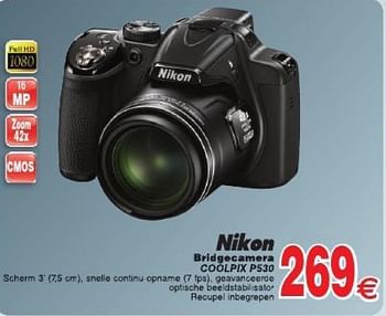 Promoties Nikon bridgecamera coolpix p530 - Nikon - Geldig van 29/07/2014 tot 11/08/2014 bij Cora