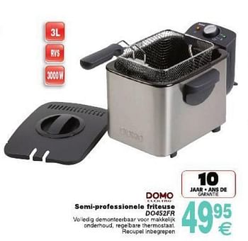 Promoties Domo electro semi-professionele friteuse do452fr - Domo elektro - Geldig van 29/07/2014 tot 11/08/2014 bij Cora