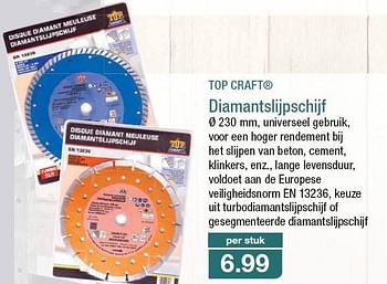 Promoties Top craft diamantslijpschijf - Top Craft - Geldig van 30/07/2014 tot 05/08/2014 bij Aldi