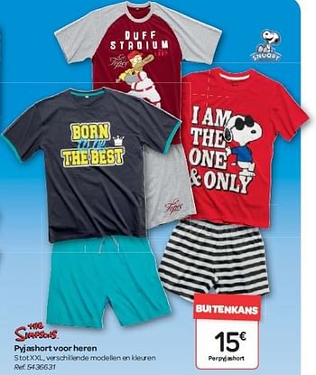 Promoties Pyjashort voor heren - Snoopy - Geldig van 30/07/2014 tot 11/08/2014 bij Carrefour