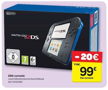 Promotions 2ds-console - Nintendo - Valide de 30/07/2014 à 11/08/2014 chez Carrefour