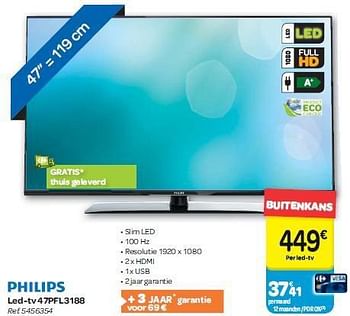 Promoties Philips led-tv 47pfl3188 - Philips - Geldig van 30/07/2014 tot 11/08/2014 bij Carrefour