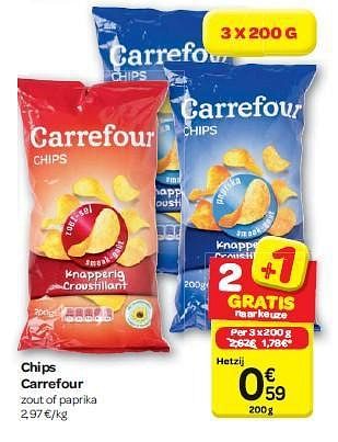 Promoties Chips carrefour - Huismerk - Carrefour  - Geldig van 30/07/2014 tot 11/08/2014 bij Carrefour