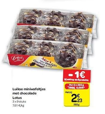 Promoties Luikse miniwafeltjes met chocolade lotus - Lotus Bakeries - Geldig van 30/07/2014 tot 11/08/2014 bij Carrefour