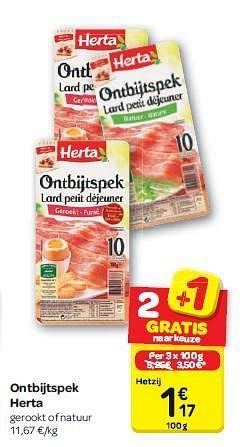 Promotions Ontbijtspek herta - Herta - Valide de 30/07/2014 à 11/08/2014 chez Carrefour