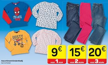 Promoties Assortiment kinderkledij - Huismerk - Carrefour  - Geldig van 30/07/2014 tot 11/08/2014 bij Carrefour