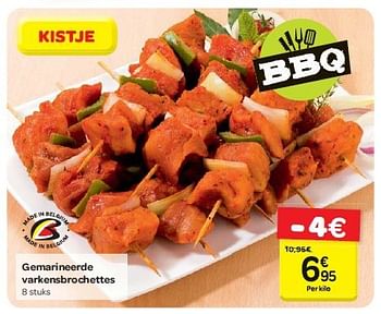 Promoties Gemarineerde varkensbrochettes - Huismerk - Carrefour  - Geldig van 30/07/2014 tot 04/08/2014 bij Carrefour