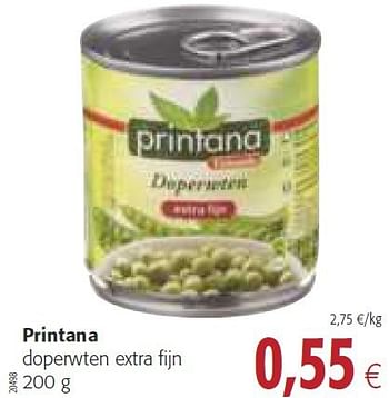 Promoties Printana doperwten extra fijn - Printana - Geldig van 30/07/2014 tot 12/08/2014 bij Colruyt