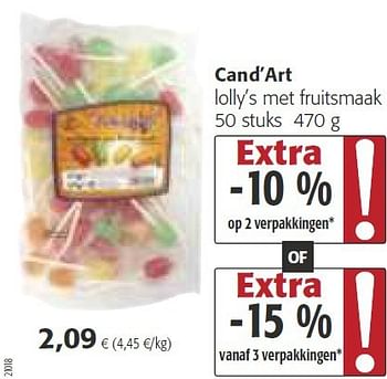 Promoties Cand`art lolly`s met fruitsmaak - Cand’Art - Geldig van 30/07/2014 tot 12/08/2014 bij Colruyt